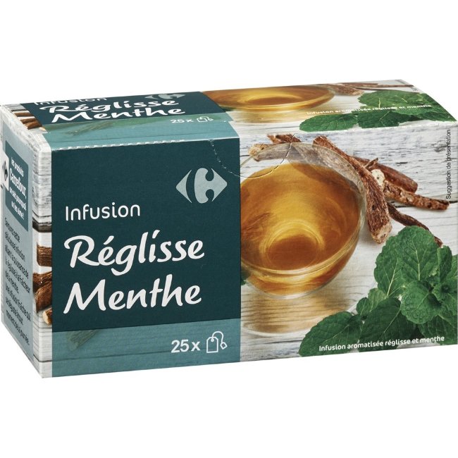 Чайный напиток с лакрицей и мятой Carrefour (уп 25 шт) 37,5 гр