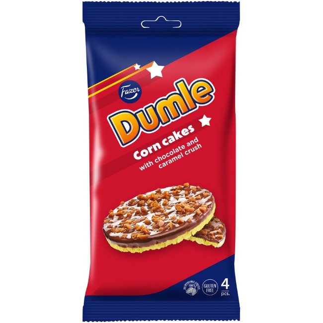 Кукурузные галеты с шоколадной глазурью Fazer Dumle (уп 4 шт) 66 гр