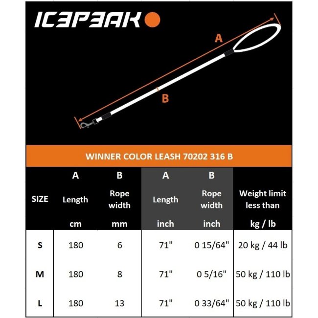 Поводок для собак Icepeak Winner Color M черный