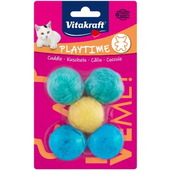 Мягкие мячики с колокольчиками для котят Vitakraft 5 мячиков х 1 шт/уп