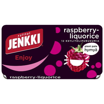 Жевательная резинка (малина, лакрица) Jenkki Enjoy Twisted 18 гр Жевательная резинка (малина, лакрица) Jenkki Enjoy Twisted 18 гр