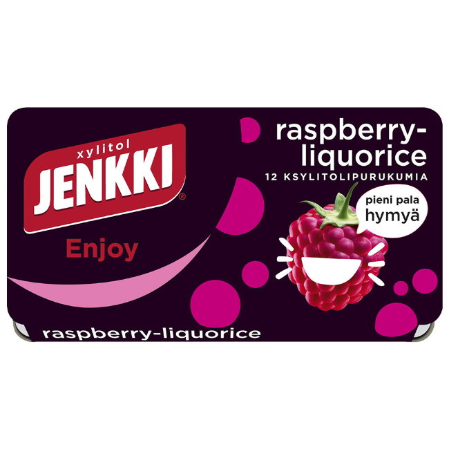 Жевательная резинка (малина, лакрица) Jenkki Enjoy Twisted 18 гр