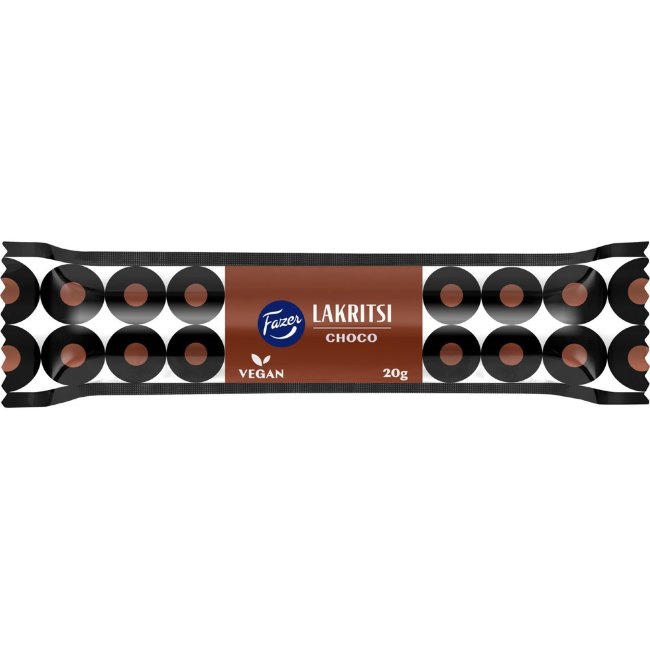 Лакричная конфета с шоколадом  Fazer Lakritsi Choco 20 гр