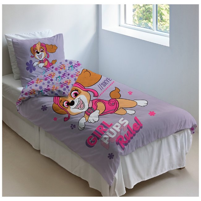 Детский комплект постельного белья Paw Patrol 120x160+40x60 см лиловый