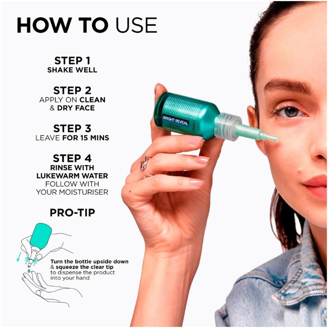 Пилинг-эксфолиант для устранения темных пятен L'Oréal Paris Bright Reveal Niacinamide 25 мл Пилинг-эксфолиант для устранения темных пятен L'Oréal Paris Bright Reveal Niacinamide 25 мл