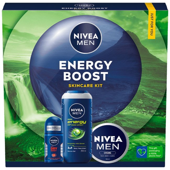Подарочный набор NIVEA MEN Energy Boost 2025, в составе 3 продукта