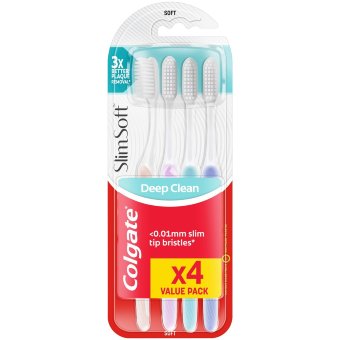 Зубная щетка Colgate SlimSoft ( мягкая ) набор 4 шт/уп