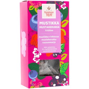 Чай в пирамидках с черникой, черной смородиной и гибискусом Forsman (уп 15 шт) 45 гр