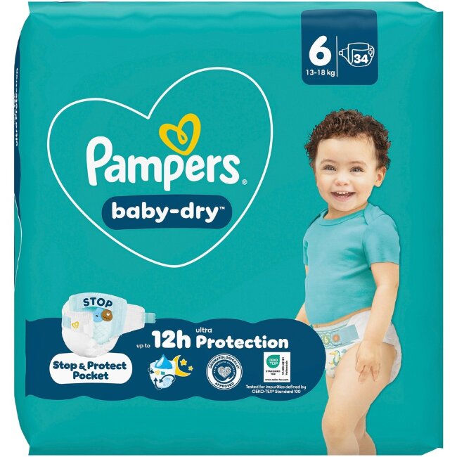 Подгузники Pampers Baby Dry S6 13-18 кг 34 шт