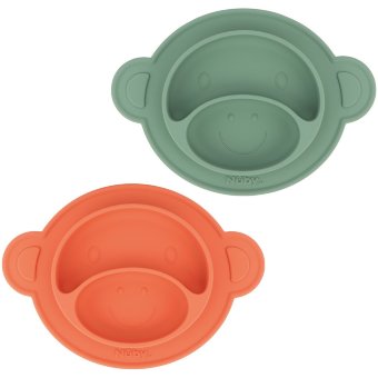 Силиконовая тарелка Nuby Monkey