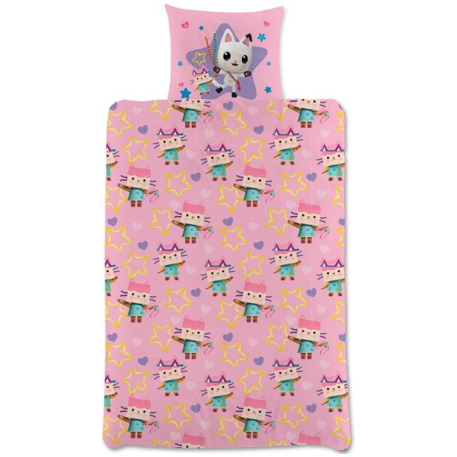 Детское постельное белье Gabby's Dollhouse набор 150x210+50x60 см розового цвета