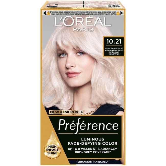Крем-краска для волос L'Oréal Paris Préférence 10.21 Stockholm очень светлый перламутровый блондин 1 шт