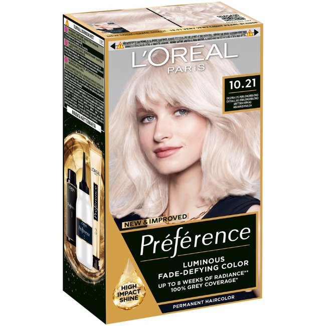 Крем-краска для волос L'Oréal Paris Préférence 10.21 Stockholm очень светлый перламутровый блондин 1 шт