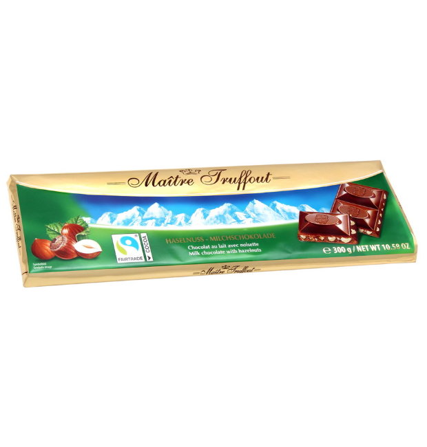 Шоколад Maitre Truffout (молочный с фундуком) 300 гр