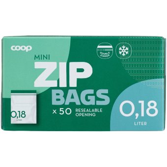 Пакеты с застежкой многоразового использования Coop Zip Mini 50 шт Пакеты с застежкой многоразового использования Coop Zip Mini 50 шт