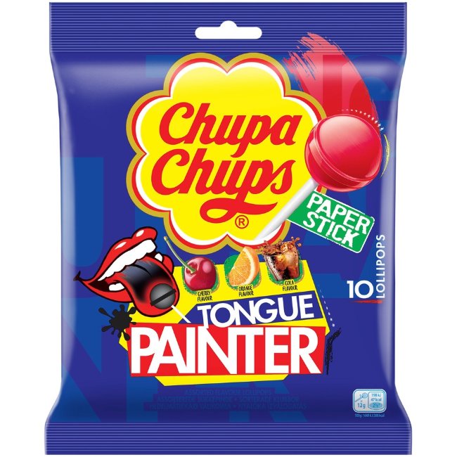 Леденцы на палочке Chupa Chups Tongue Painter 10 шт, 120 гр