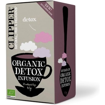 Очищающий чай в пакетиках Clipper DETOX, органический травяной с гибискусом, крапивой и лакрицей 40 гр / 20 пакетов