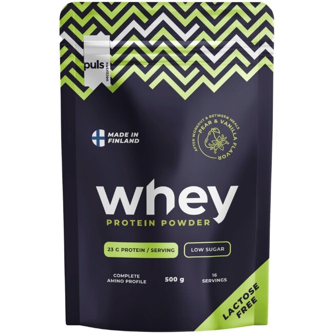 Протеиновый порошок PULS Nutrition WHEY с грушей и ванилью 500 гр безлактозный отечественный