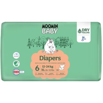 Подгузники на липучках Moomin Baby 6 - 30 шт 12-24 кг
