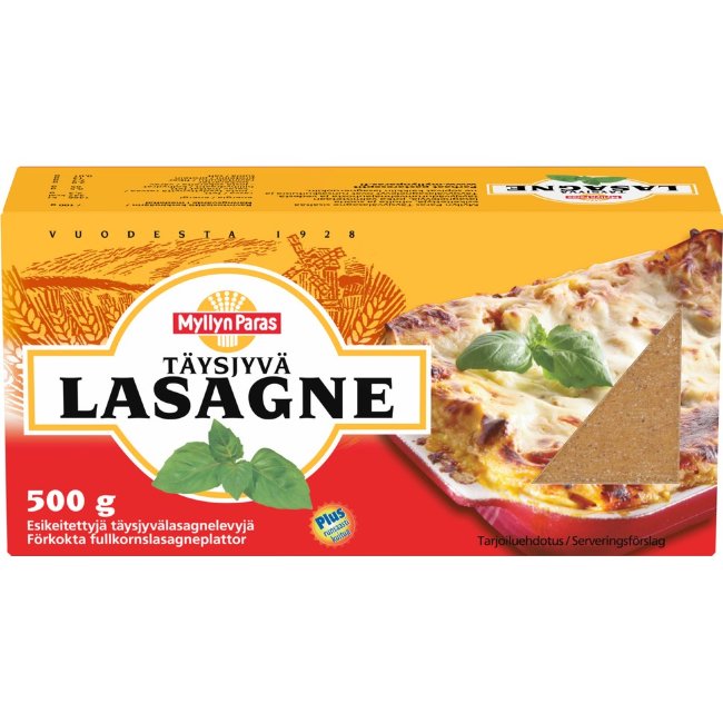 Листы для лазаньи (цельнозерновые) Myllyn Paras Lasagne 500 гр