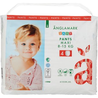 Подгузники-шорты Änglamark Baby maxi 4 8-15 кг 42 шт