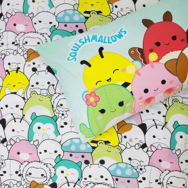 Детский комплект постельного белья Squishmallows 150x210+50x60 см Детский комплект постельного белья Squishmallows 150x210+50x60 см