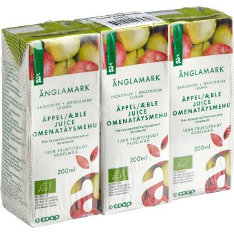 Яблочный сок Änglamark органический (уп 3 шт) 600 мл