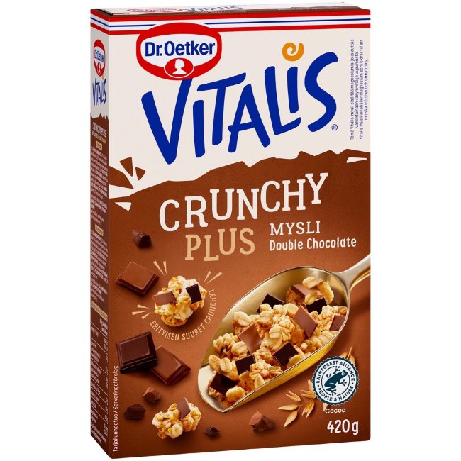 Мюсли Dr. Oetker Vitalis Crunchy Plus двойной шоколад 420 гр