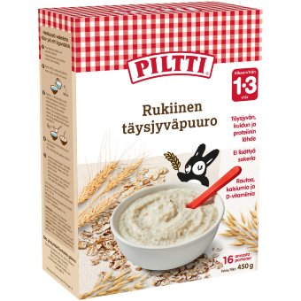 Ржаная цельнозерновая каша Piltti для детей 1-3 лет 450 гр