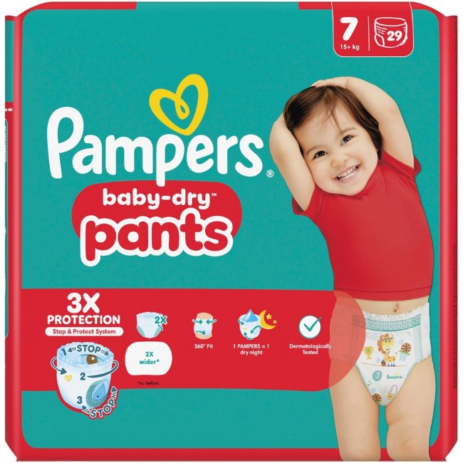 Подгузники-шорты Pampers Baby Dry S7 15+ кг 29 шт