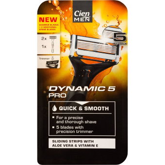 Бритвенный станок Cien Men 5 лезвий DYNAMIC 5 PRO c запасными кассетами Бритвенный станок Cien Men 5 лезвий DYNAMIC 5 PRO c запасными кассетами