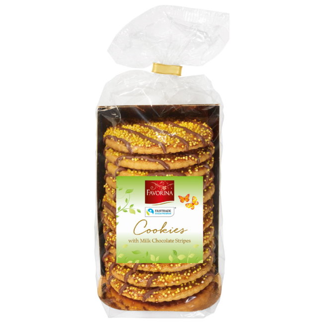 Пасхальное печенье Favorina с полосками из молочного шоколада 200 гр