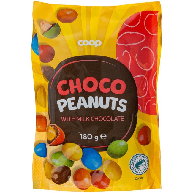 Драже арахис в молочном шоколаде Coop Choco Peanuts 180 гр Драже арахис в молочном шоколаде Coop Choco Peanuts 180 гр