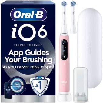 Электрическая зубная щетка Oral-B iO6 Series Pink Sand Sensitive + дополнительная сменная насадка