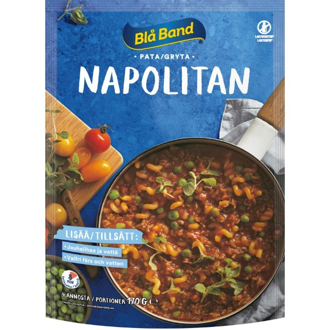 Паста сытная овощная пряная смесь Napolitan Pata Blå Band безлактозная 170 гр
