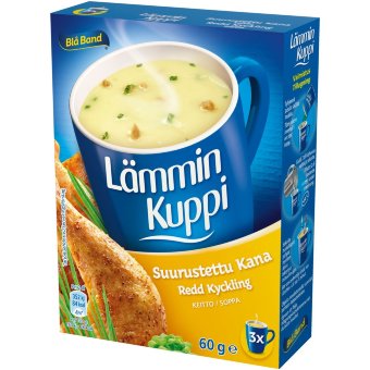 Суп с курицей Blå Band в горячем стакане, загущенный, (уп 3 шт) 60 гр Суп с курицей Blå Band в горячем стакане, загущенный, (уп 3 шт) 60 гр