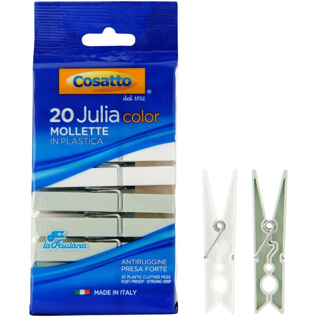 Прищепки для белья Cosatto Julia 20 шт, бело-зеленые Прищепки для белья Cosatto Julia 20 шт, бело-зеленые
