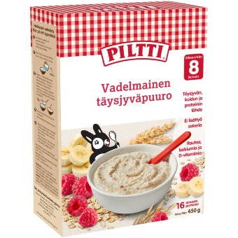 Цельнозерновая каша с малиной Piltti 450 гр