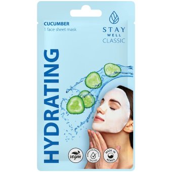 Маска для лица Stay Well Classic с огурцом для увлажнения Маска для лица Stay Well Classic с огурцом для увлажнения