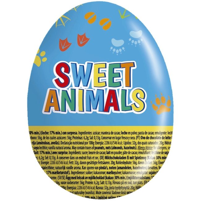 Шоколадное яйцо-сюрприз Sweet animals 20 гр, Nickelodeon Шоколадное яйцо-сюрприз Sweet animals 20 гр, Nickelodeon