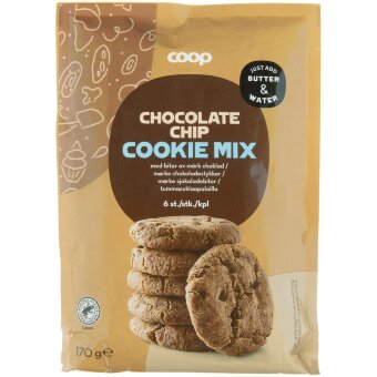 Смесь для печенья Coop с кусочками темного шоколада 170 гр Смесь для печенья Coop с кусочками темного шоколада 170 гр