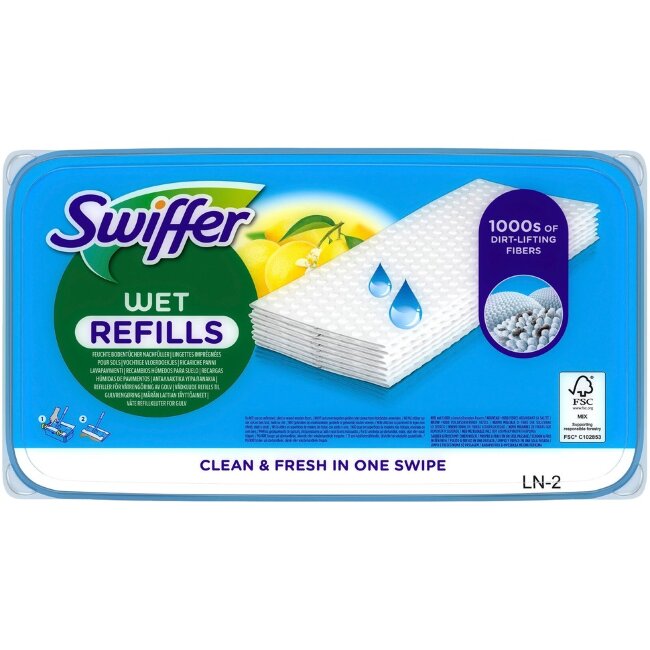 Влажные чистящие салфетки Swiffer для пола с ароматом лимона 10 шт