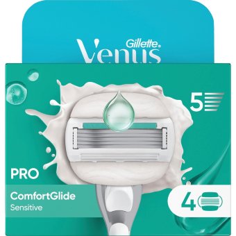 Сменные кассеты для женского бритья Gillette Venus Pro Comfortglide Sensitive 4 шт/уп Сменные кассеты для женского бритья Gillette Venus Pro Comfortglide Sensitive 4 шт/уп