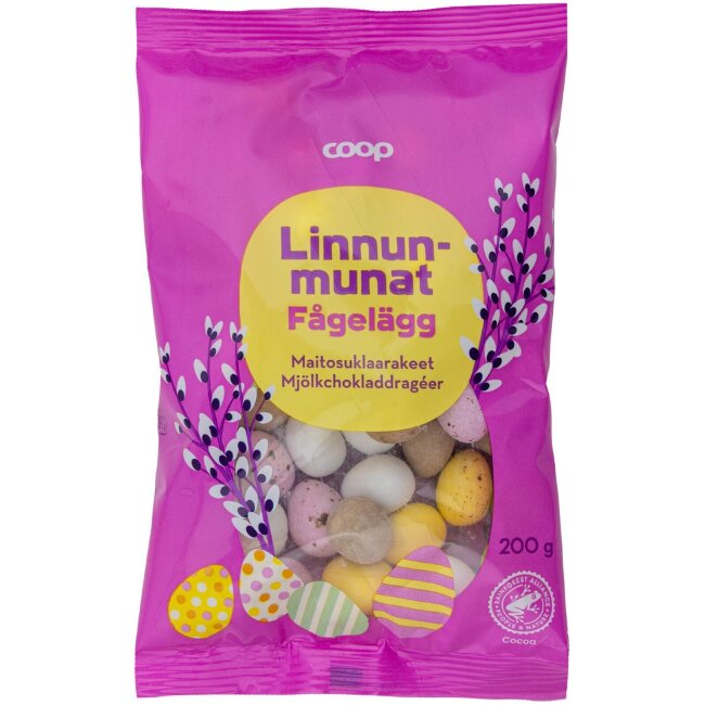 Драже из молочного шоколада Coop linnunmunat 200 гр Драже из молочного шоколада Coop linnunmunat 200 гр