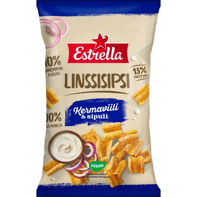 Кукурузные снеки со сливками и луком Estrella Linssisipsi 110 г
