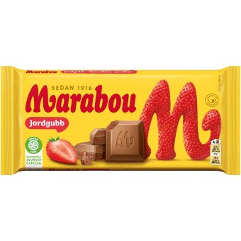 Шоколад с клубникой Marabou Jordgubb 185 гр