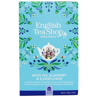 Белый чай English Tea Shop с черникой и бузиной 20 пакетиков 40 гр