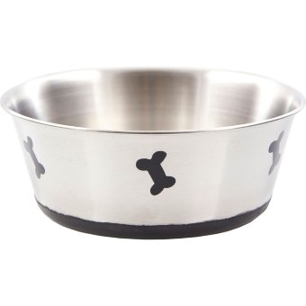 Миска для собак из нержавеющей стали с силиконовым дном 0,95 л