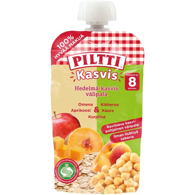Овощной фруктовый перекус Piltti Kasvis 110 гр органический с 8 мес Овощной фруктовый перекус Piltti Kasvis 110 гр органический с 8 мес
