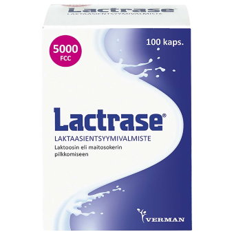 Препарат для расщепления лактозы Lactrase 5000 FCC для 100 капсул Verman